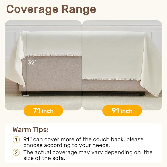 2 Pieces Sectional Couch Covers L Shaped Cover XL Cream White | Thick Washable - Image 5