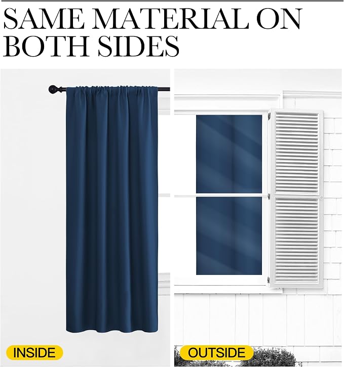 NICETOWN RV Blackout Curtains for Camper Windows, Moroccan Blue, Kitchen - Image 6