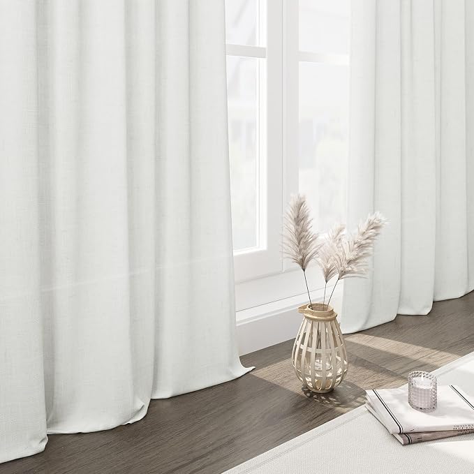 Off White Linen Curtains 80 inches Long - Image 7