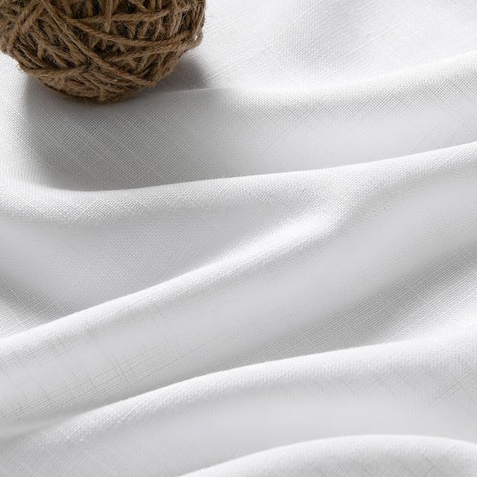 White Linen Curtains 65 Inch Length - Image 5