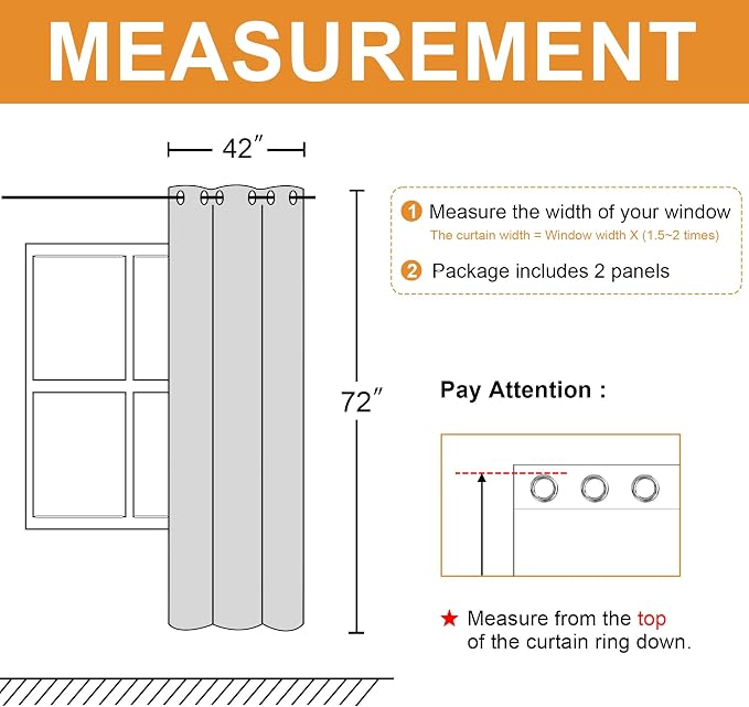 Room Darkening Curtains for Bedroom Olive Green 42x72 Inch 2 Panels | Noise - Image 7