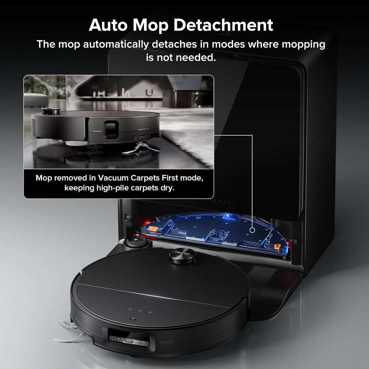 roborock Saros 10 Robot Vacuum and Mop, 22,000Pa Suction, AI Obstacle Avoidance, 3.14-inch Ultra Thin, Intelligent Dirt Detection, Zero Tangling Main Brush, Hot Water Mop & Dock Self Cleaning