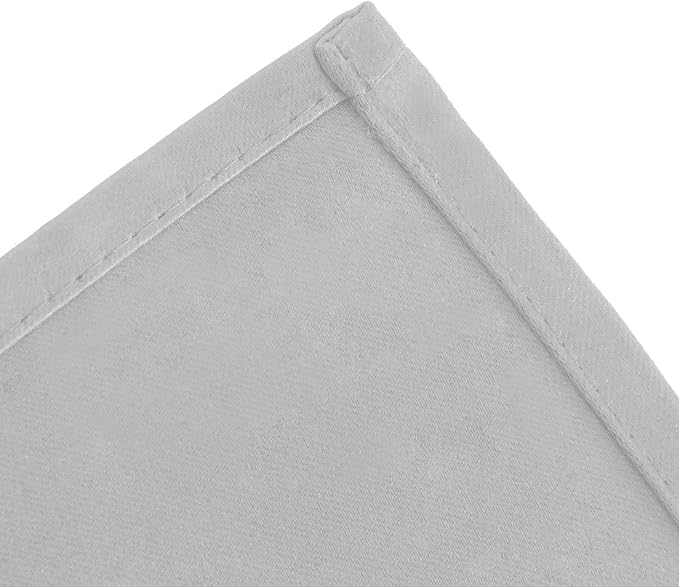 Light Grey Blackout Curtains/38 x 54 Inch/Set of Two Panels Grommet Living Room - Image 6