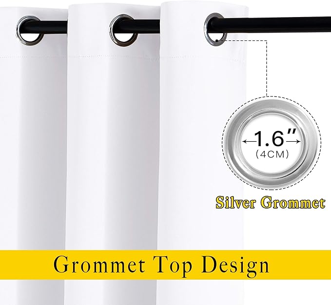 NICETOWN 84 inch Long White Curtains - Image 3