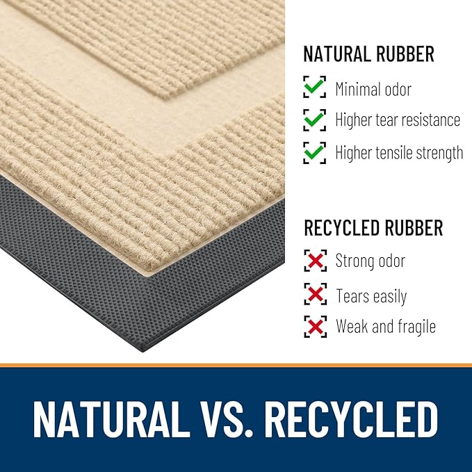 OLANLY Half Circle Front Door Mat Outside 47x23 All-Season Rubber Doormat | - Image 3