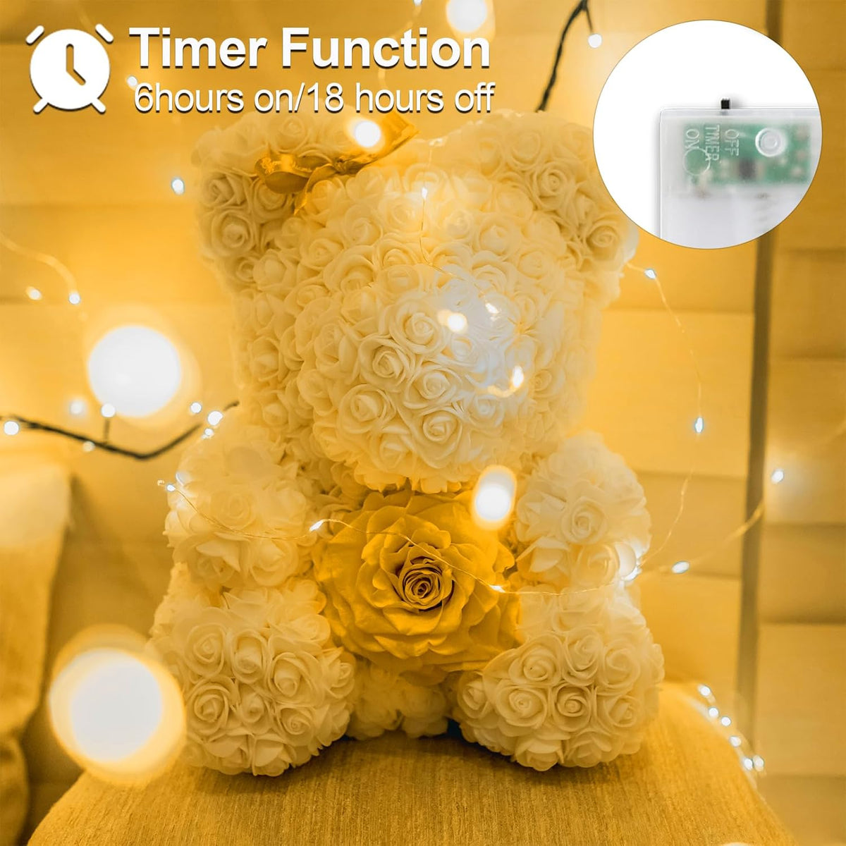 Christmas Decorations Warm White Fairy String Lights, Battery Operated with Timer, 2 Pack Total 33FT 100 Led Mini Battery Powered Twinkle Mason Jar Waterproof Firefly Lights DIY Party