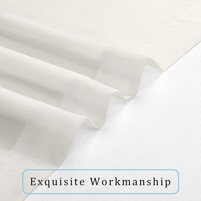 Sheer Ivory Curtains 84 Inch Length 2 Panels Set - Image 8