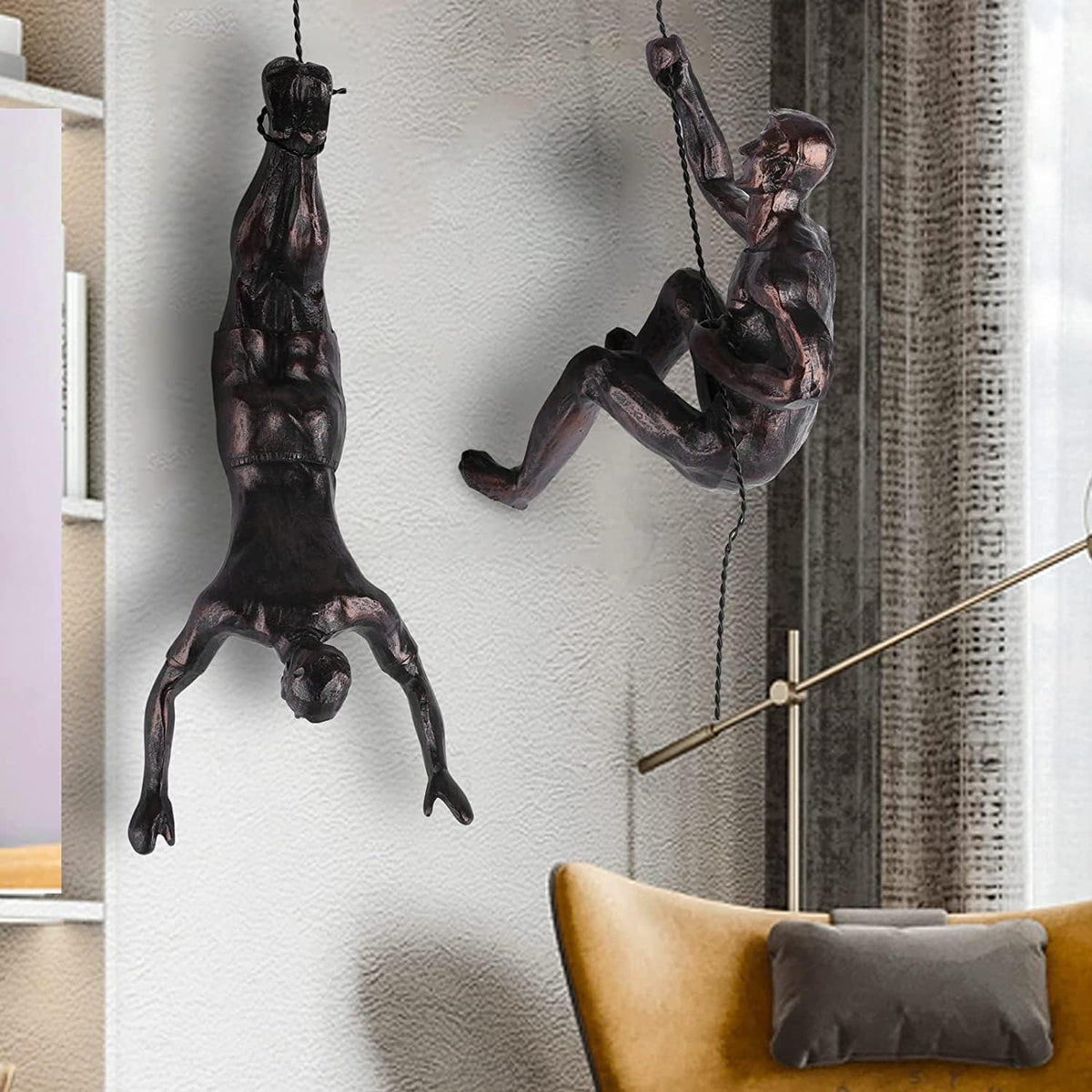Climbing Men Wall Art Decor Sculpture,Nordic Modern Simplicity Decorative Wall Art, Climbing Man Sculptures,Home & Office Climber Gifts