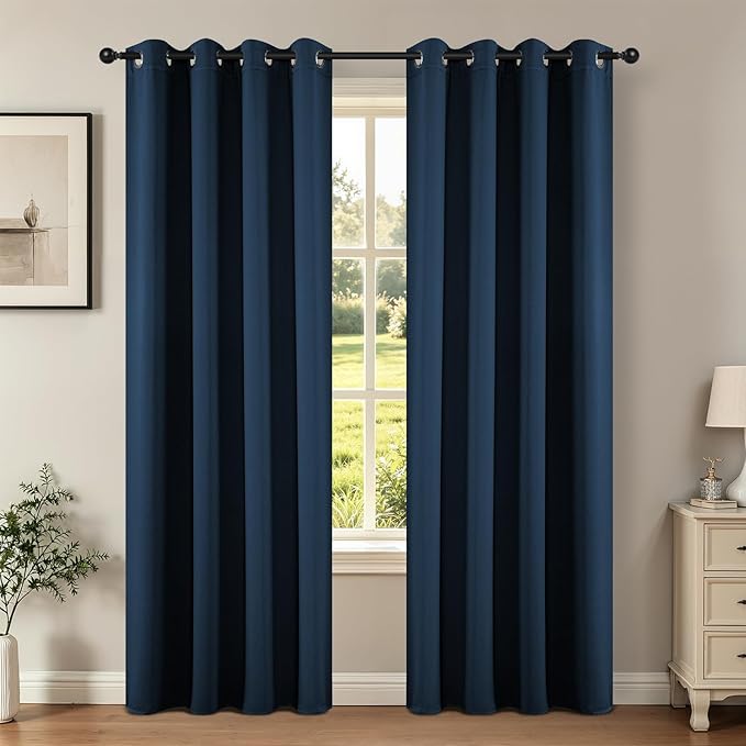 Joydeco Blackout Curtains 90 inch Long 2 Panels Set, Thermal Insulated Long by JOYDECO
