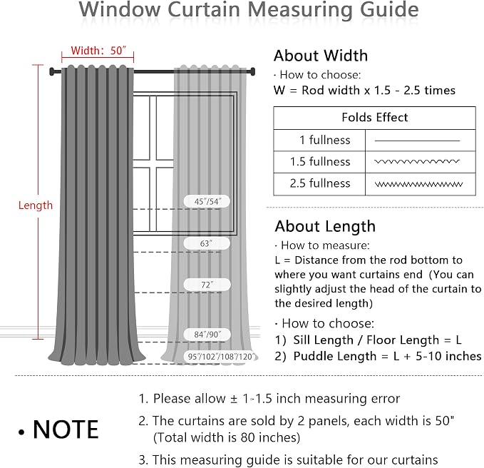 MYSKY HOME Linen Curtains for Living Room 1 Panel, Natural Semi Sheer Curtains - Image 3