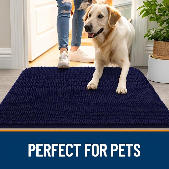 OLANLY Dog Door Mat for Muddy Paws 44x24, Super Absorbent Chenille Mud Mat | - Image 6