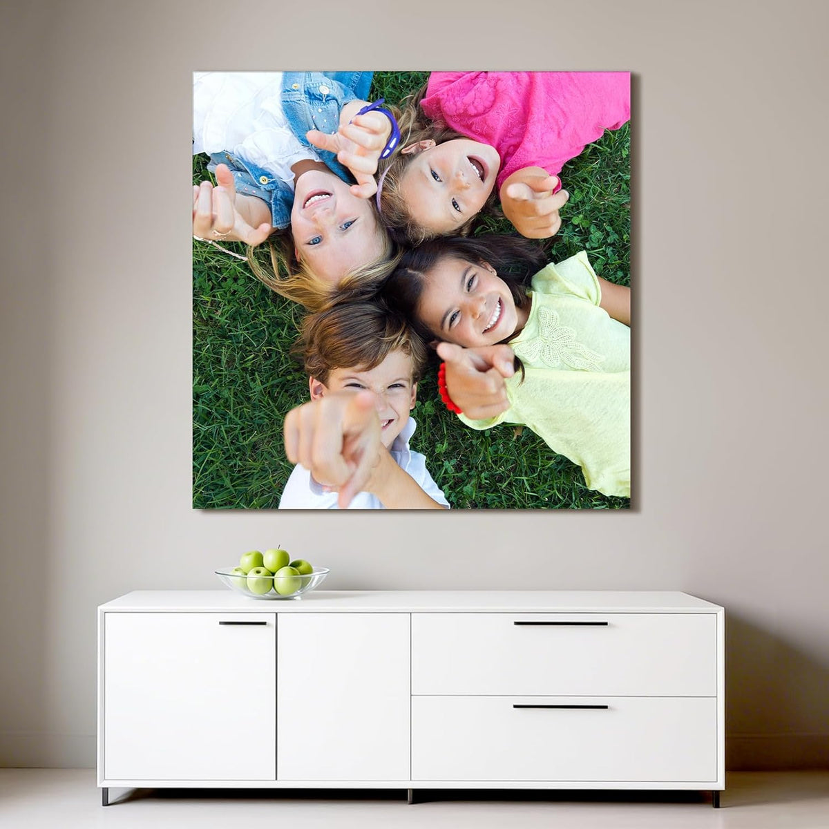 Custom Canvas Prints with Your Photos - Personalized Pictures Print, Customized Photo Gifts, Wall Art Poster Canvas Printing for Wedding, Family, Baby, Pets, Home Office Decor, Wrapped Frame 12x12
