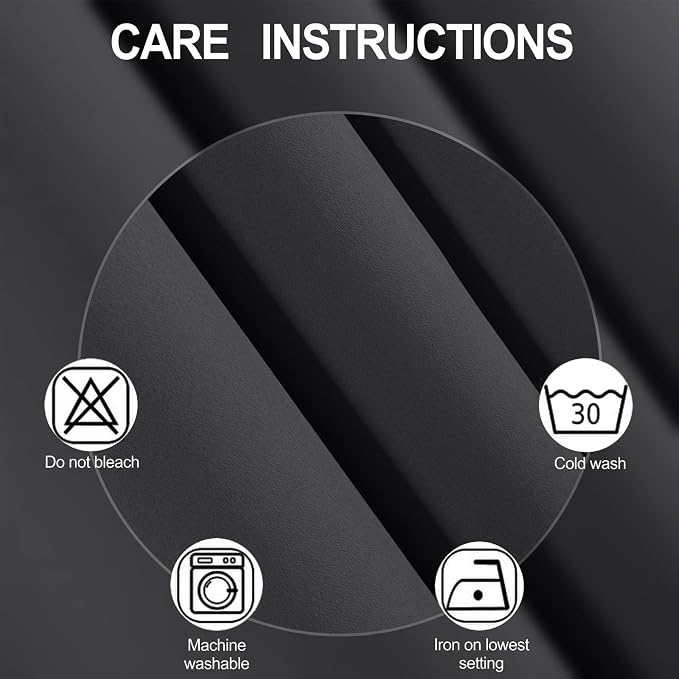 Dark Grey Thermal Blackout Curtains/42 x 95 Inch/Set of 2 Panels Room Darkening - Image 4