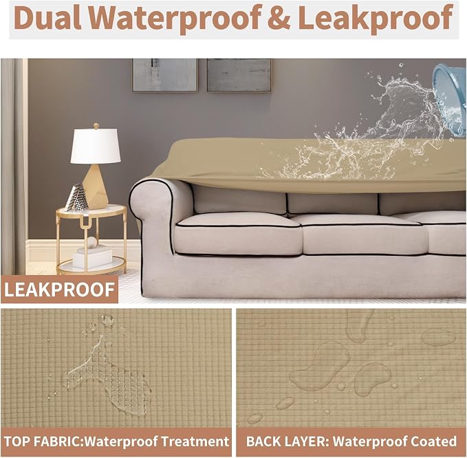 Easy-Going 100% Waterproof Couch Cover, 3 Cushion Couch Slipcover - Image 4