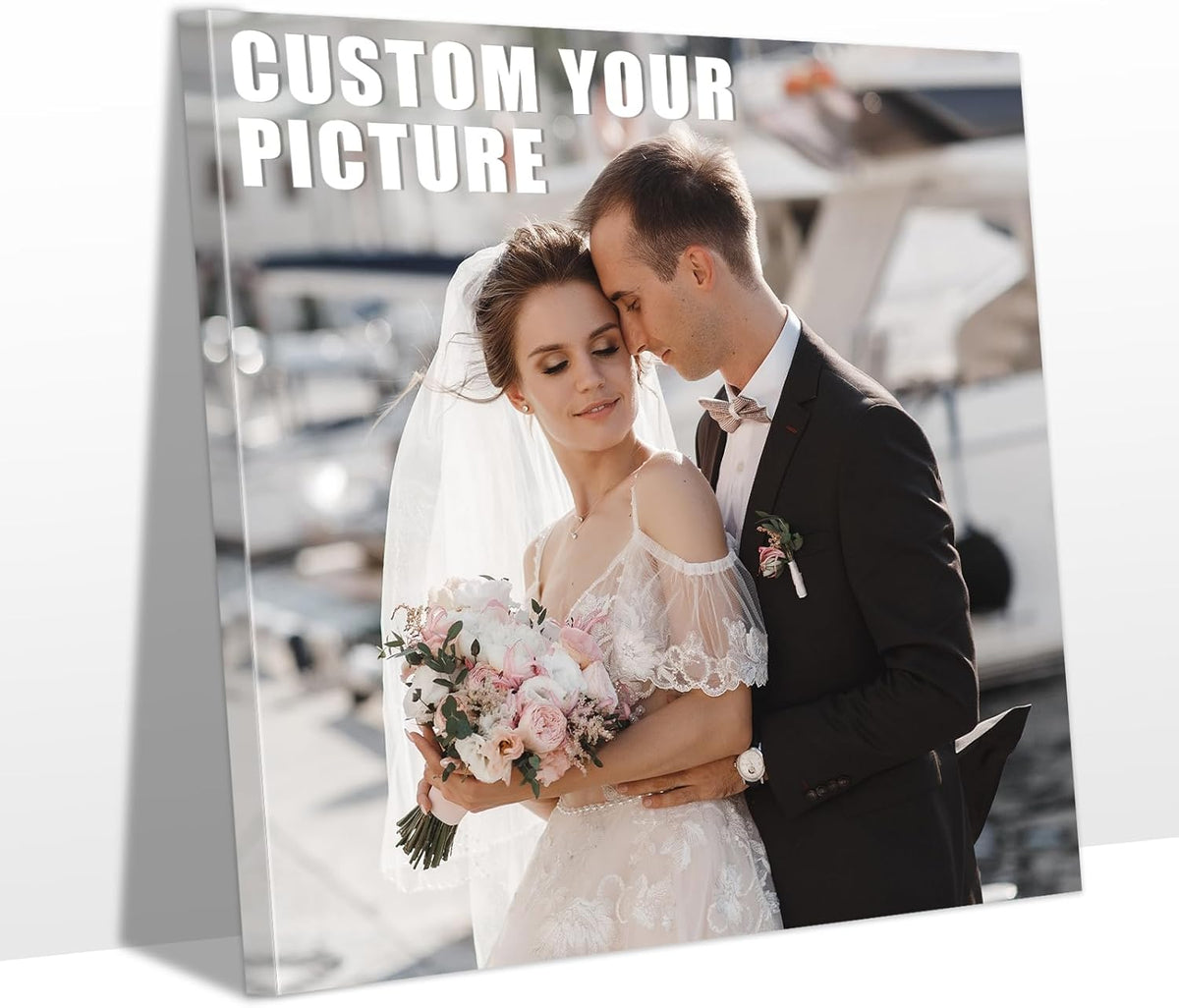 Personalized Custom Canvas Prints with Your Photos & Text, Customized Picture Print, Transform Own Images Into Framed Wall Art Digitally Printed Photo to Canvas, Keepsakes Gifts for Family 24x24’’