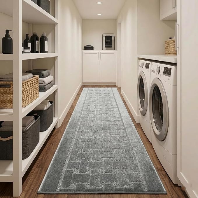 Runner Rug 17 ft, Extra Long Non-Slip Washable Rug, Rubber Backing, Rolled in - Image 9