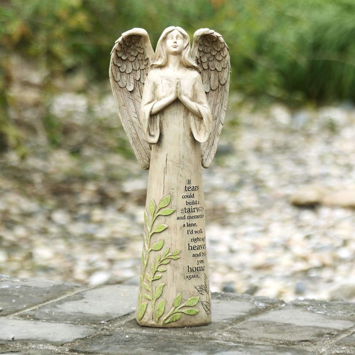 Topadorn Resin Statue Praying Angel Resin Figurines,Collectible Sculptures for Decorative,14" H