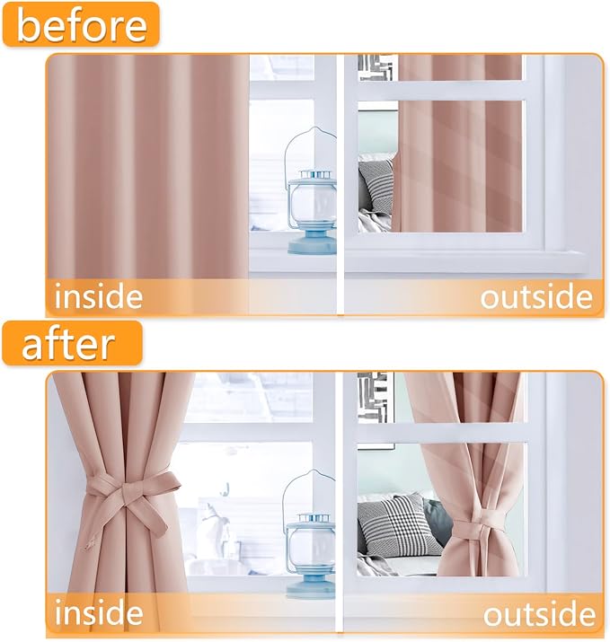 Blackout Curtains for Bedroom, 60 x 84 Inches Long, 2 Panels | Thermal Insulated - Image 4