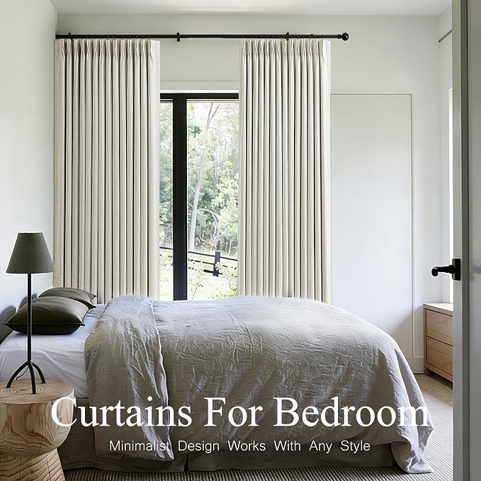 Pinch Pleated Linen Curtains 100% Blackout 84 Inches Long - Image 8