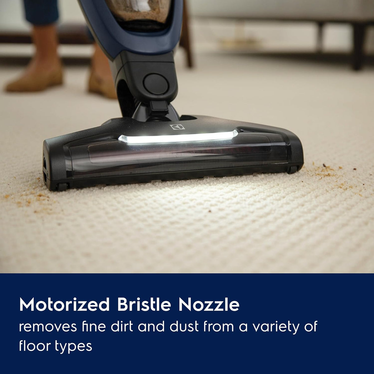 Electrolux WellQ7 Cordless 2-in-1 Vacuum with High Suction Power and 5-Step Filtration System, 50-Minute Run Time, 2 Power Modes, Denim Blue