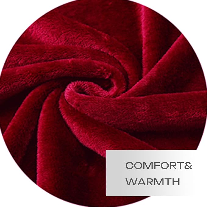 Red Fleece Plush Throw Blanket 50"x70"for Couch Sofa Fuzzy Cozy Flannel | Super - Image 4