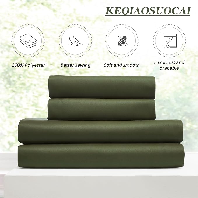 92 Inch Dark Olive Green Curtains - Image 4