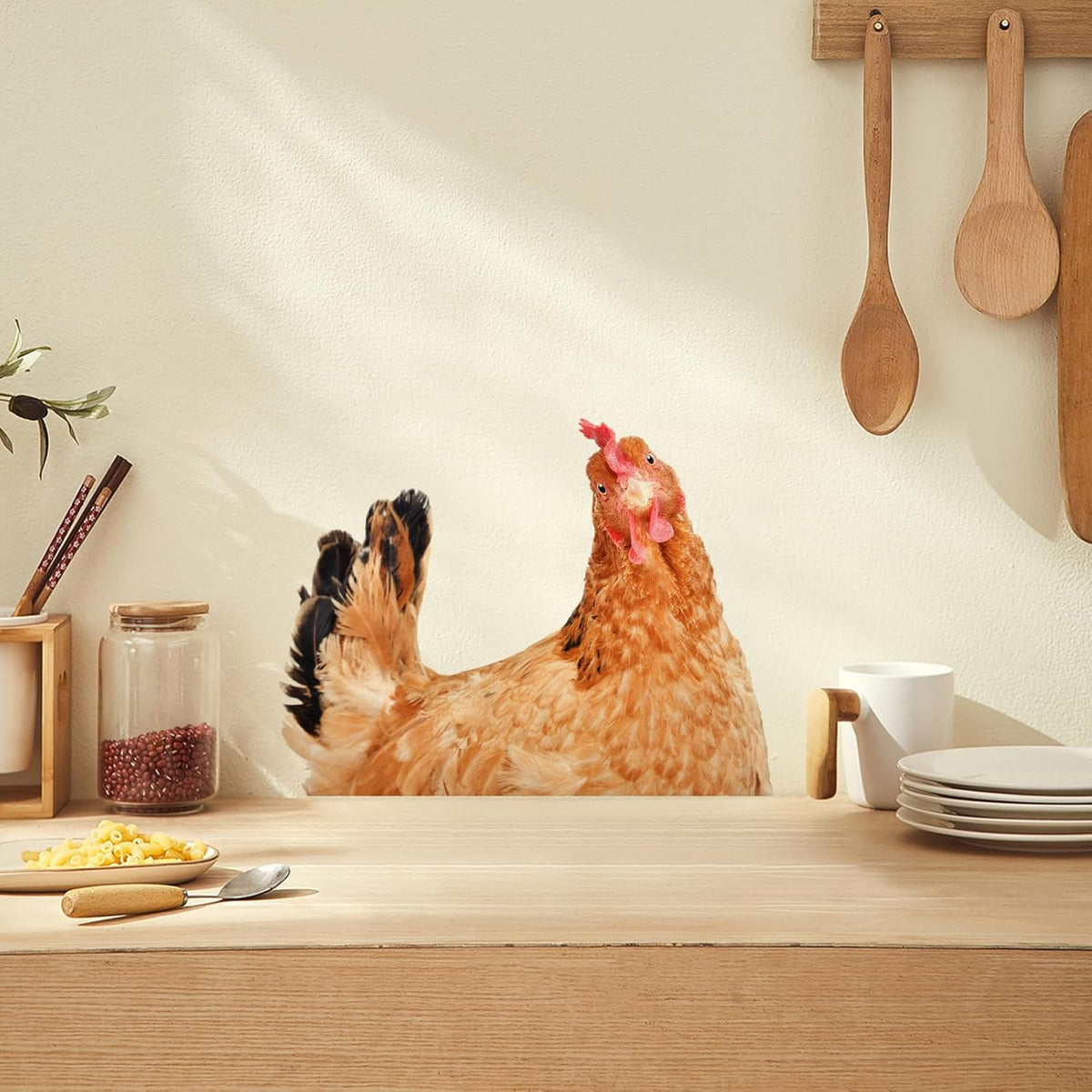Chicken Lover Gifts Window Stickers, Cute Hens Wall Decals Peel and Stick, Funny Removable Vinyl Chicken Decoration for Farmhouse Kitchen Bedroom Door Refrigerator