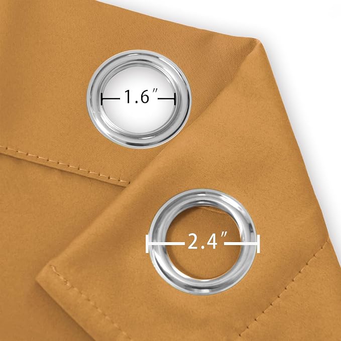Mustard Yellow Thermal Blackout Curtains/52 x 72 Inch/Set of 2 Panels Room - Image 5