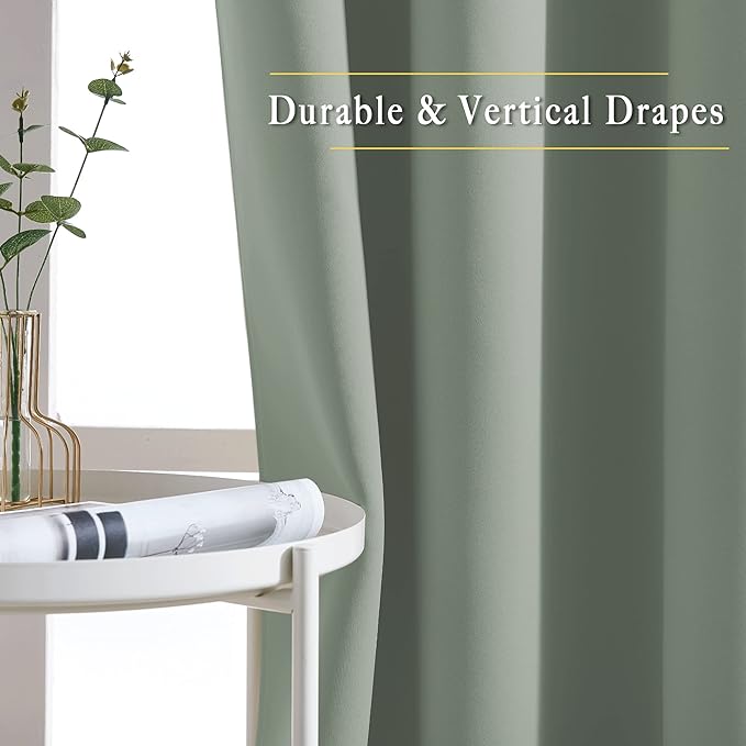 NICETOWN Sage Green Curtains 84 inch Length 2 Panels, Grommet Thermal Insulated - Image 5