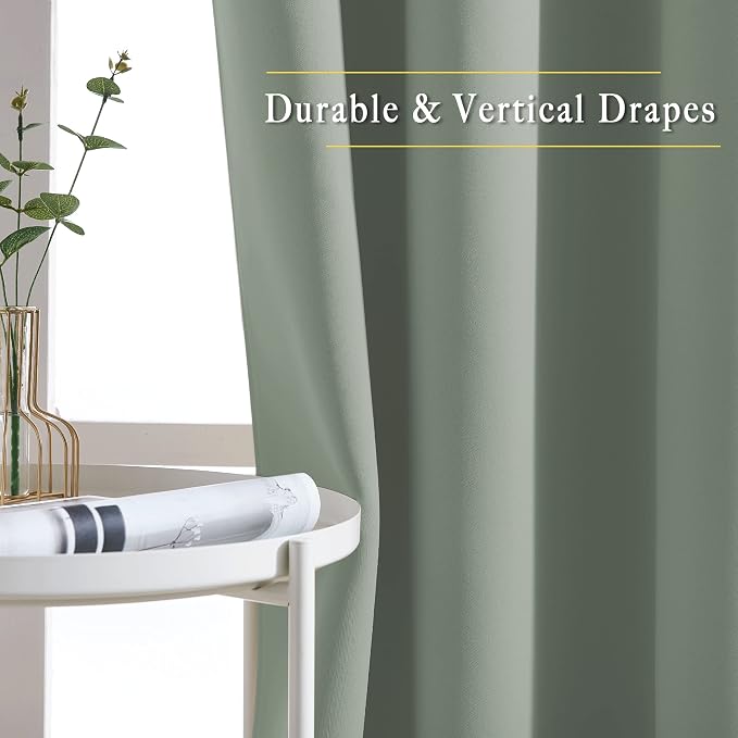 NICETOWN Sage Green Blackout Curtains & Drapes - Image 3