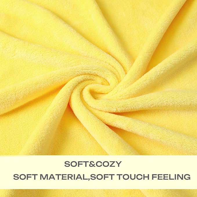 Yellow Fleece Plush Throw Blanket 108"x90"for Couch Sofa Fuzzy Cozy Flannel | - Image 3