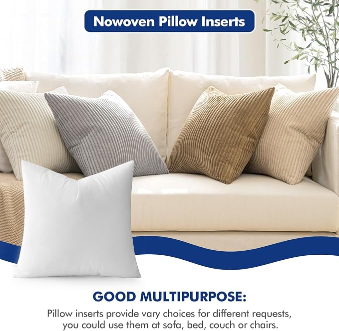 MIULEE Pillow Insert 28x28 Inch Decorative Square Throw Pillow Inserts | - Image 4