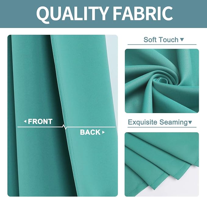 ChrisDowa Blackout Curtains for Bedroom and Living Room 72 Inches Long | 2 - Image 3