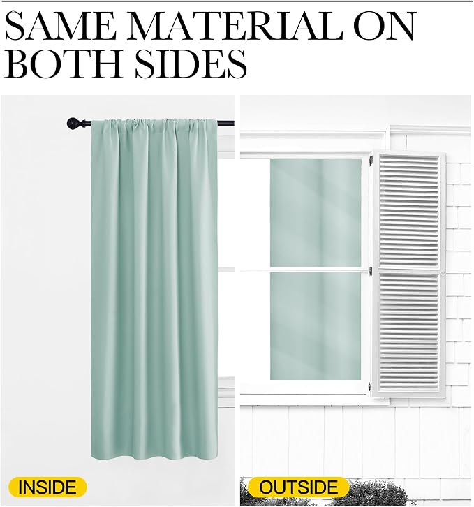 NICETOWN Blackout Curtains for Living Curtains, Aqua Blue, 2 Panels, 42 by 72 - Image 5