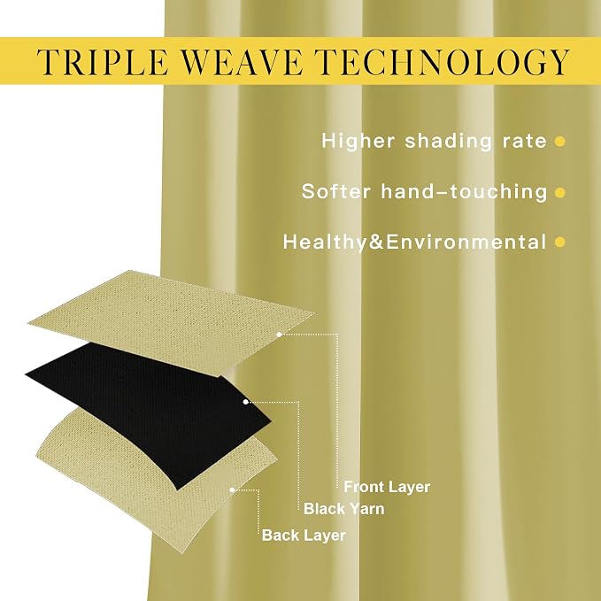 NICETOWN Room Darkening Window Curtains & Drapes 72" Long - Image 4