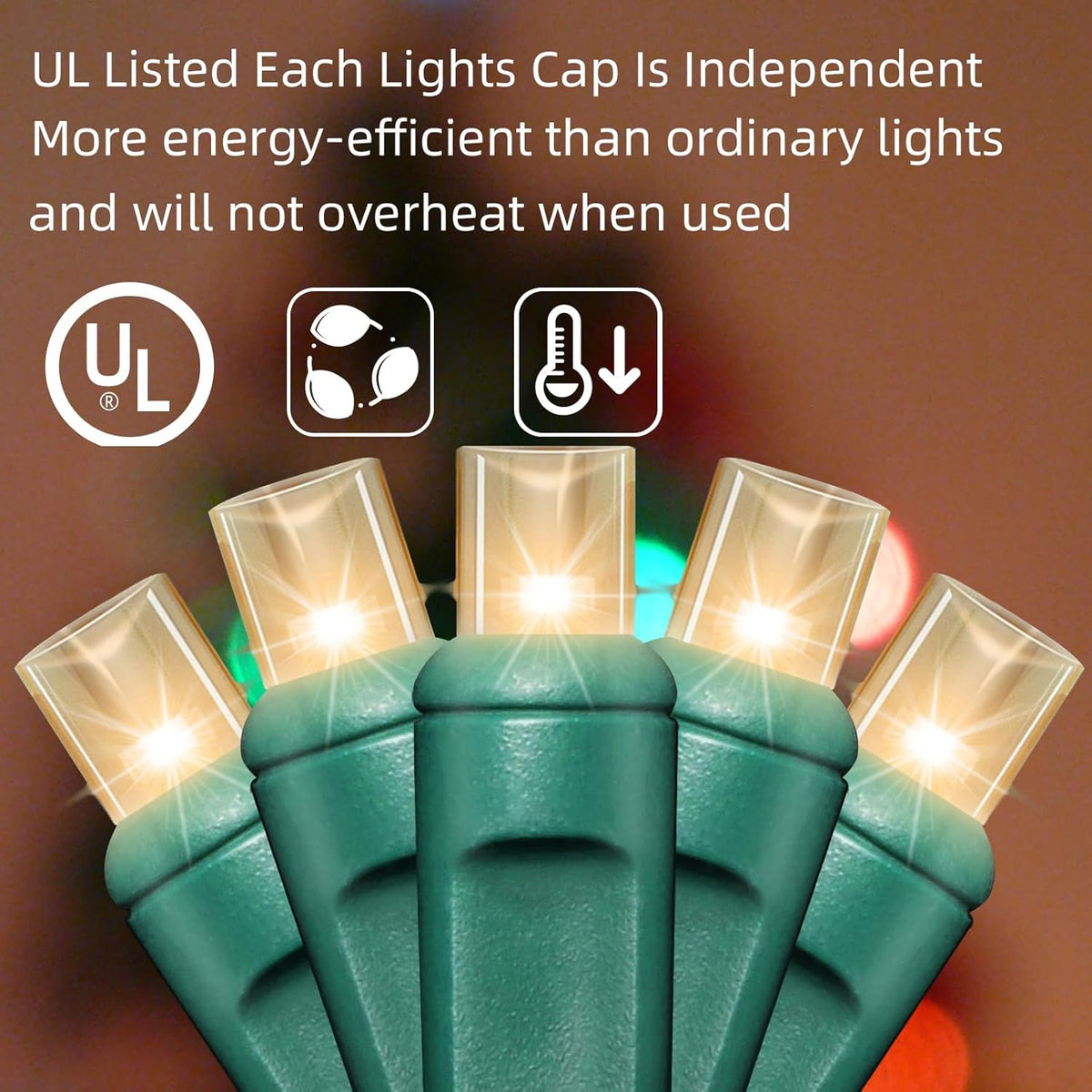 200LED (4pk of 50L) String Lights,Twinkle, LED Christmas Lights, 6" SPACING,Green Wire,Warm White