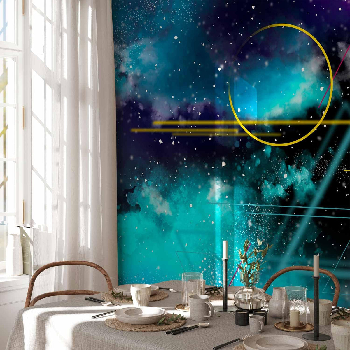 artgeist Wall Mural Galaxy 177x124 in - Non-Woven Wallpaper Fleece Wall Decor Photo Print Picture Image Design Home Mural Cosmos Galaxy Cosmonaut Astronaut a-A-10328-a-a