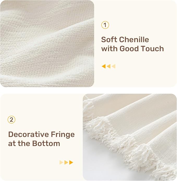 2 Pieces Sectional Couch Covers L Shaped Cover XL Cream White | Thick Washable - Image 7