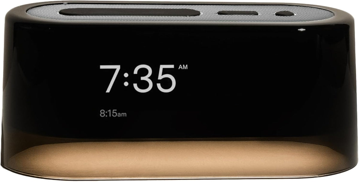 Loftie Alarm Clock with Sound Machine – Smart Alarm Clock with Light, White Noise, Bluetooth Speaker, Night Light Sound Machine, 100+ Sounds, Blackout Mode, No WiFi Mode, Optional Subscription - Steel