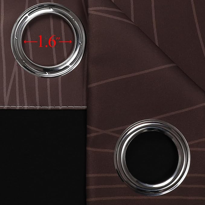 Brown and Greyish White Blackout Curtains 52Wx84L 2 Panels | Ombre Curtains - Image 7
