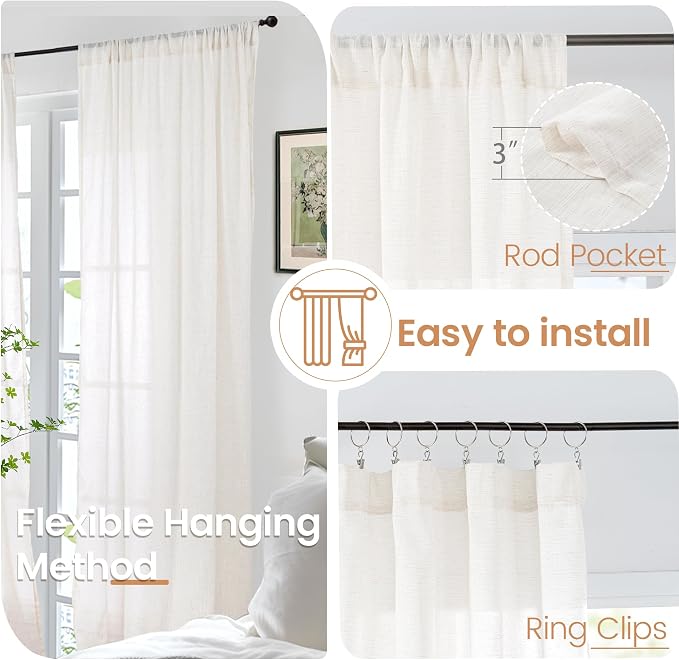 BGment 48 Inch Length Short Curtains - Image 6