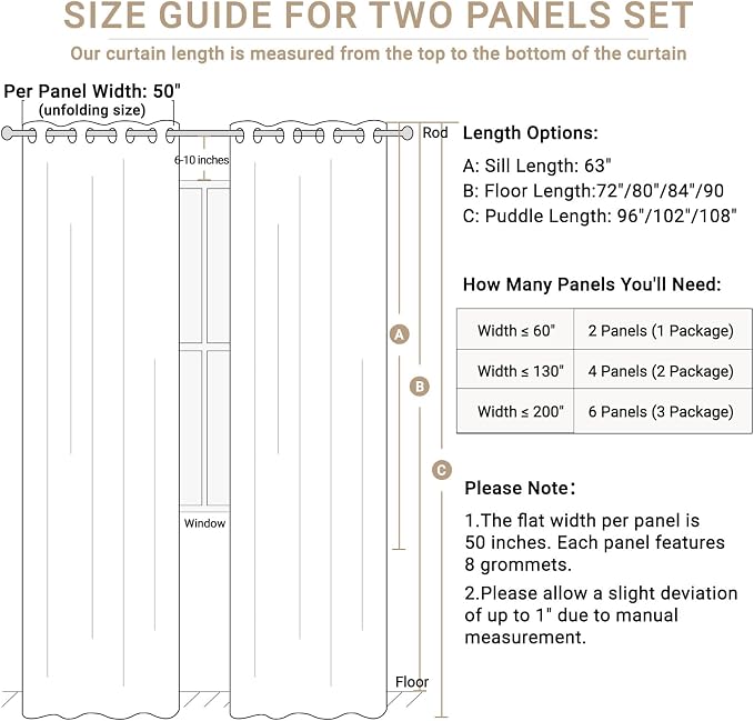 100% Blackout Linen Textured Curtains 96 Inch Long, Mustard Yellow | 100% - Image 8