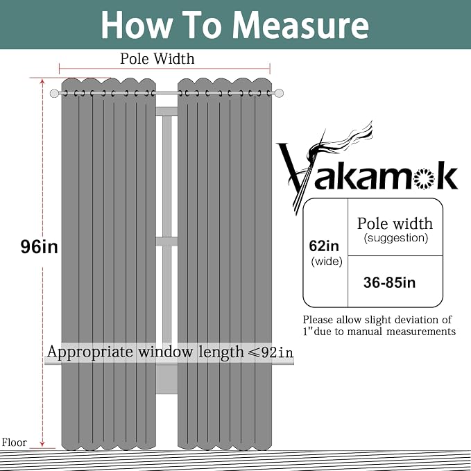 Yakamok Room Darkening Curtains 62x96 inch Length Navy Blue-Living Room | 2 - Image 7
