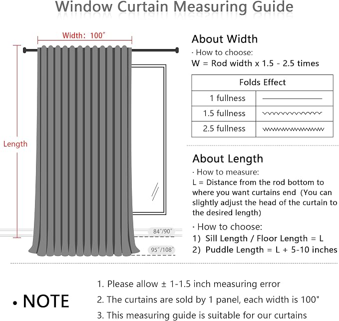 MYSKY HOME Country Curtains for Sliding Glass Door, Back Tab Semi Sheer Curtain - Image 6