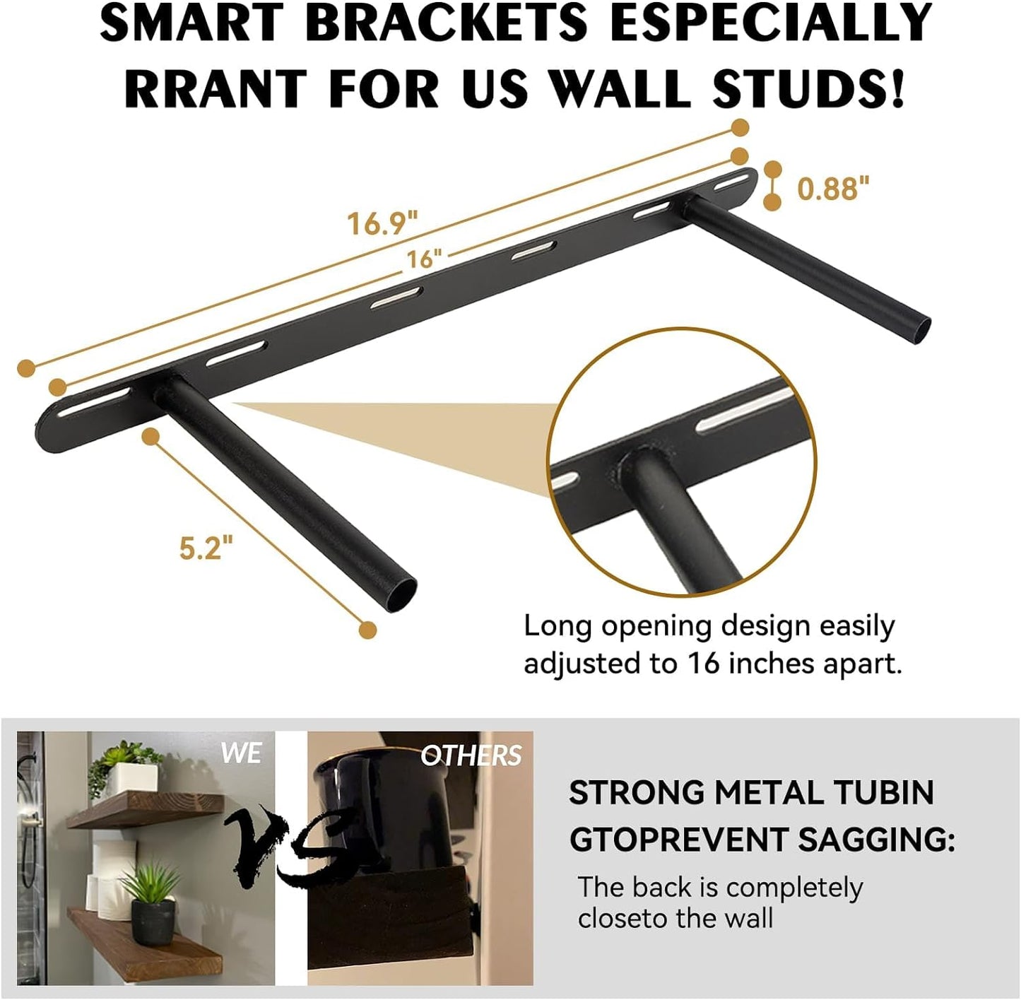BGMG Wood Floating Shelves for Wall 30 inch Set of 2, Rustic Wooden Wall Mount Shelves for Living Room Bedroom Kitchen Farmhouse 2-30x6.7x1.25 inch- Gold Oak