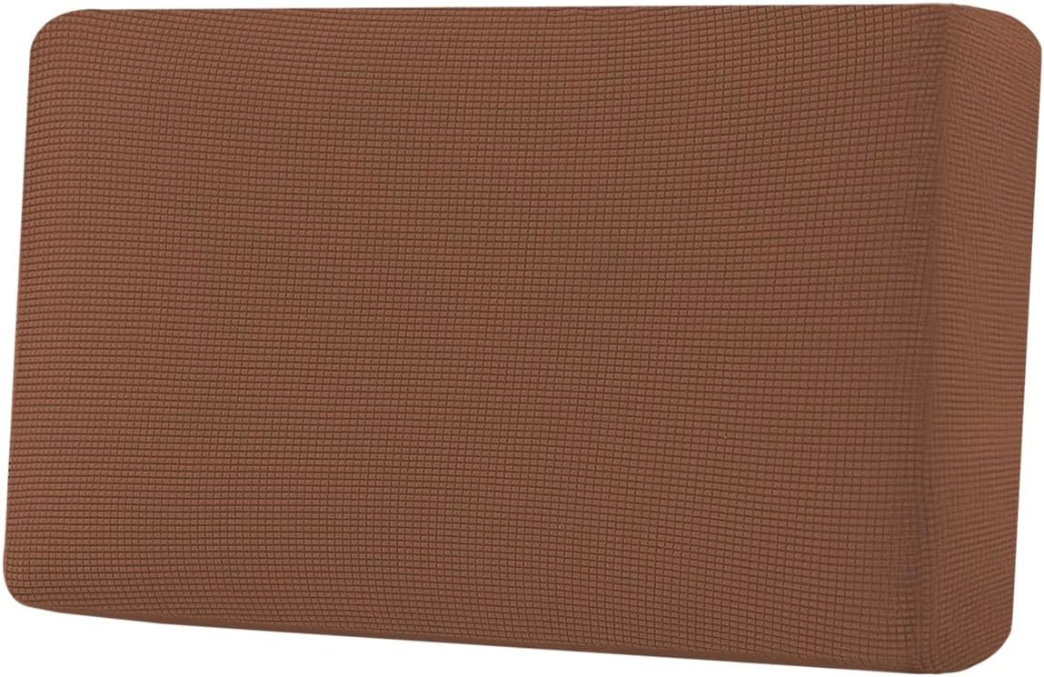 H.VERSAILTEX Super Stretch Individual Seat Cushion Covers Sofa Covers Couch Cushion Covers Slipcover Sets Thick Jacquard Textured Twill Fabric (1 Piece Loveseat Cushion Cover, Caramel)