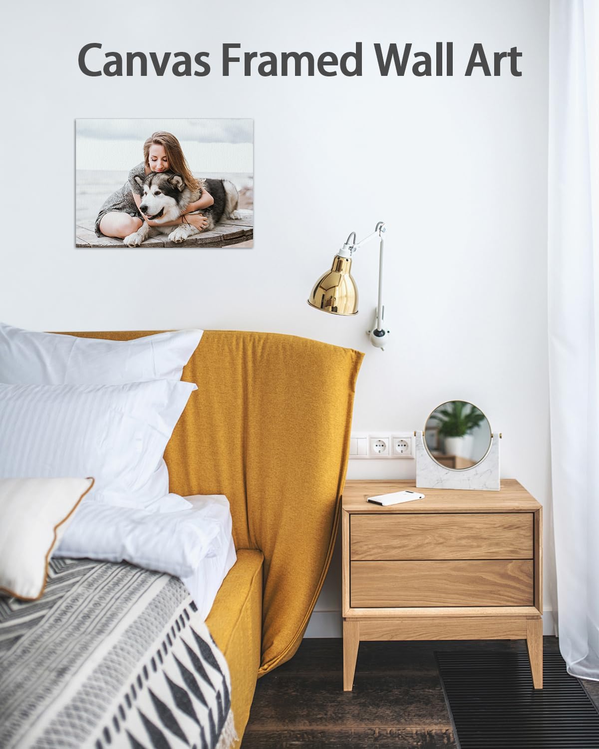 AbcCustomize Canvas Prints with Your Photos，Custom Canvas Wall Art for Bedroom, Living Room, Farmhouse Decor，Personalized Gifts Canvas Prints for Family，Friend，Lover，Pet