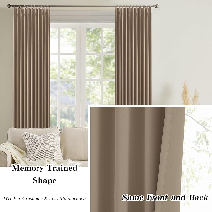 Pinch Pleated Blackout Curtains 92 Inch Long 2 Panels - Image 6