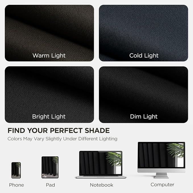 Joydeco Black Curtains 84 inch Long, Thermal Insulated Privacy Room Darkening - Image 7