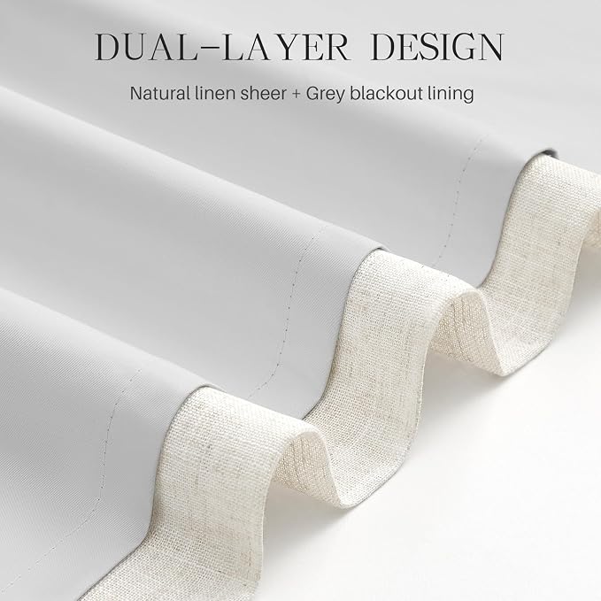 Pinch Pleated Linen Curtains 100% Blackout 84 Inches Long - Image 6